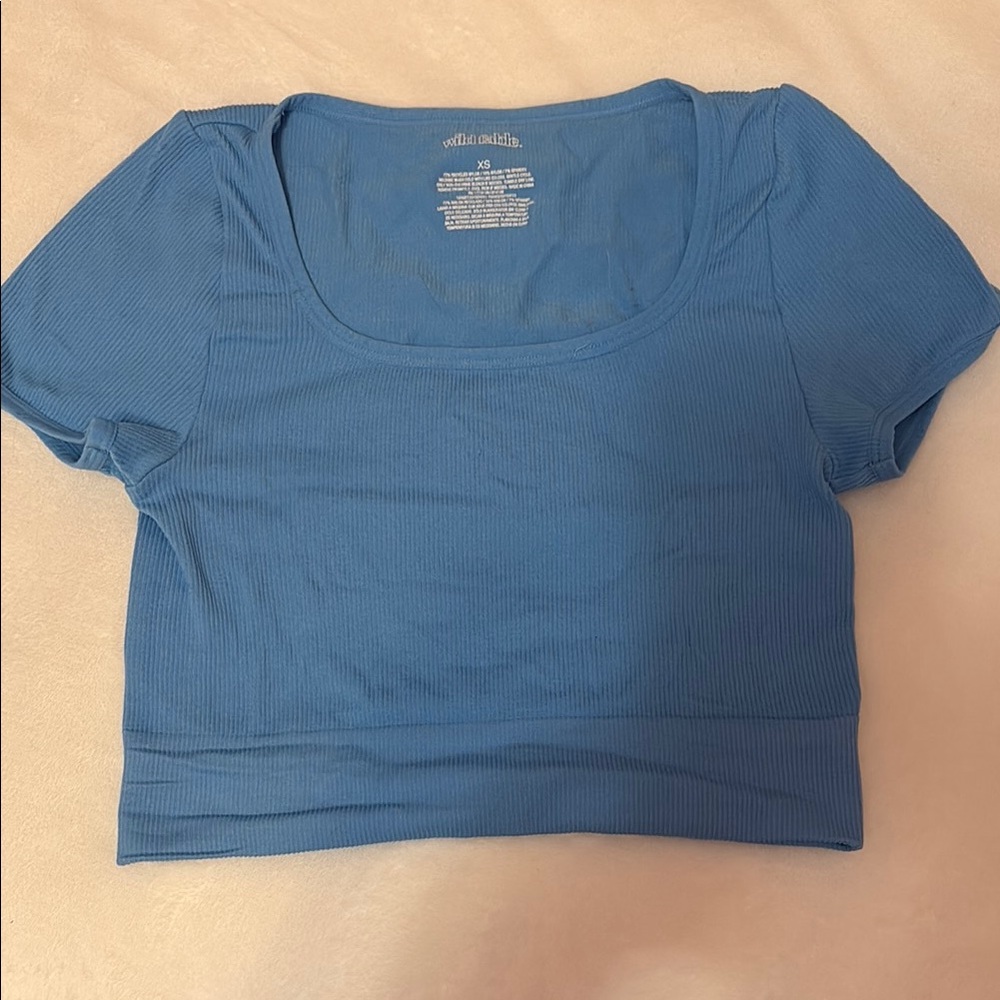Wild Fable Ribbed Blue Bodysuit